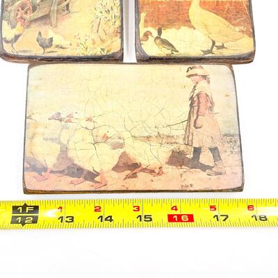 OLD MASTER REPRODUCTIONS â€œFARMHOUSE MEMORIESâ€ SMALL WALL PLAQUES, SET OF 3