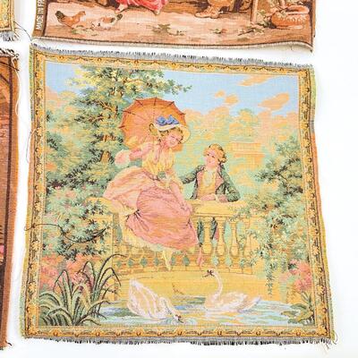 10.5â€ SQUARE TAPESTRIES, SET OF 4 - MADE IN FRANCE