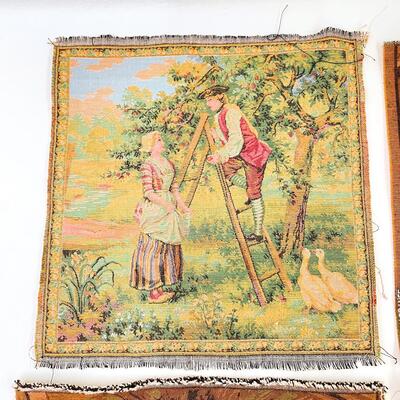 10.5â€ SQUARE TAPESTRIES, SET OF 4 - MADE IN FRANCE