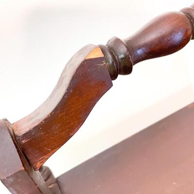 ANTIQUE SOLID WOOD SEWING BOX/SIDE TABLE W/ SPINDLE LEGS