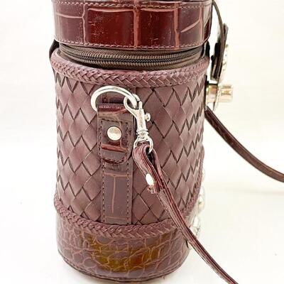 FANCY BURGUNDY HANDBAG W/ MATCHING MINI BAG