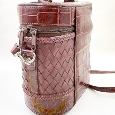 FANCY BURGUNDY HANDBAG W/ MATCHING MINI BAG