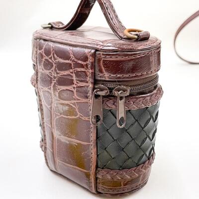 FANCY BURGUNDY HANDBAG W/ MATCHING MINI BAG