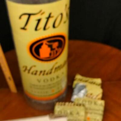 Gifts: 5 36" inflatable Tito's bottles;