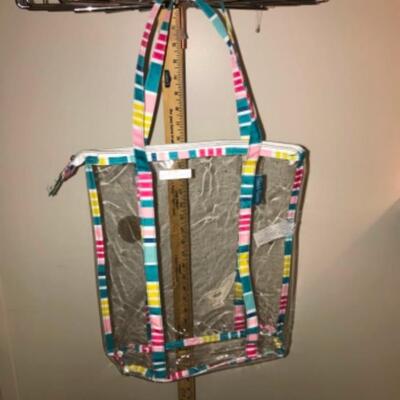 Purses / hangbags: Clear tote;