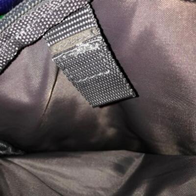 Purses / hangbags: Coleman blue/green camo bookbag;