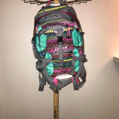 Purses / hangbags: Coleman multi colored bookbag;