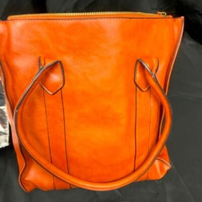 Purses / handbags: Large brown purse, large Silver purse, 7 smaller bags;