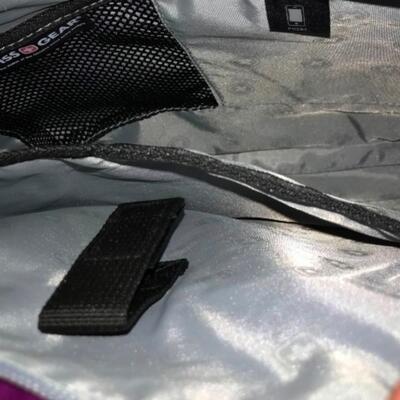 Purses / handbags: Purple purse, green purse, blue purse;