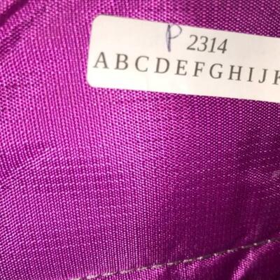 Purses / handbags: Purple purse, green purse, blue purse;