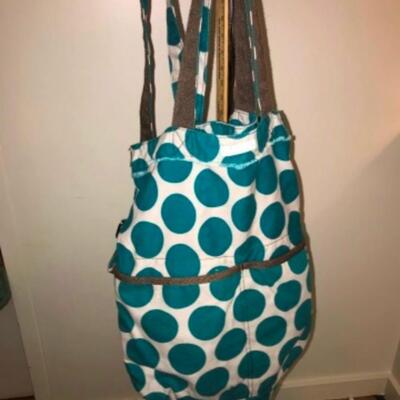 Purses / hangbags: Thirty One Pokeadot bag with Jewell pouch;