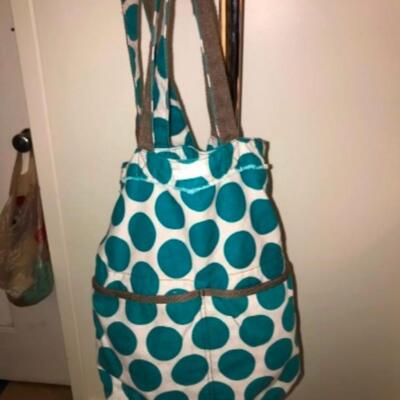 Purses / hangbags: Thirty One Pokeadot bag with Jewell pouch;