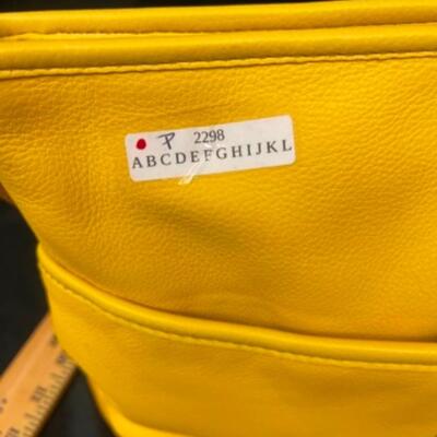 Purses / handbags: Yellow, macrame, LaRegale, et al;