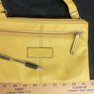 Purses / handbags: Yellow, macrame, LaRegale, et al;