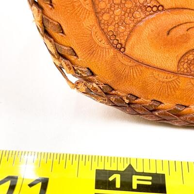 SMALL TOOLED LEATHER SHOULDER BAG