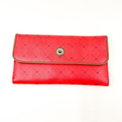 BARONET RED WALLET W/ CROWN DETAIL