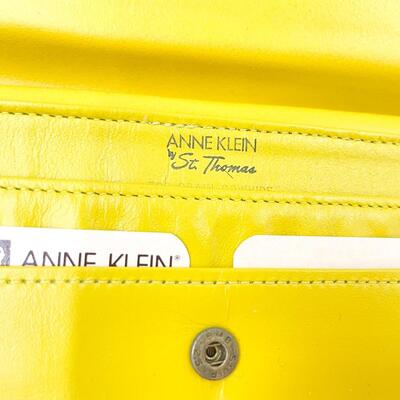 VINTAGE YELLOW ANNE KLEIN BY ST. THOMAS WALLET W/ MATCHING CHECKBOOK COVER