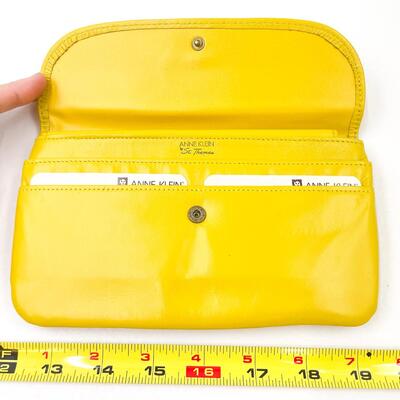 VINTAGE YELLOW ANNE KLEIN BY ST. THOMAS WALLET W/ MATCHING CHECKBOOK COVER