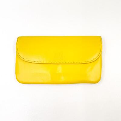 VINTAGE YELLOW ANNE KLEIN BY ST. THOMAS WALLET W/ MATCHING CHECKBOOK COVER
