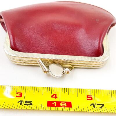 RED LEATHER COIN PURSE