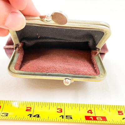 RED LEATHER COIN PURSE