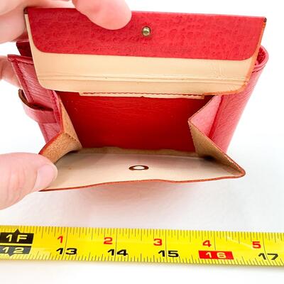 VINTAGE RED ROLFS COWHIDE LEATHER WALLET