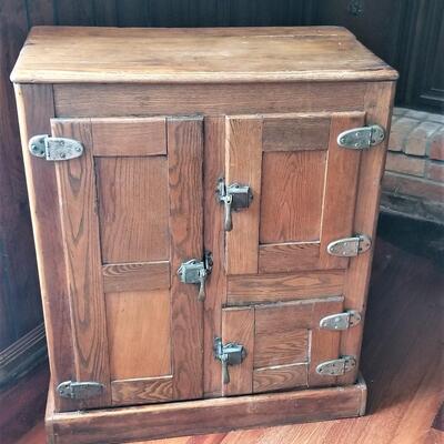 Lot #118  Antique Oak Ice Box - ca 1900