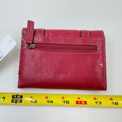 EMILIE M. RED WALLET W/ GREEN INTERIOR - NEW WITH TAGS