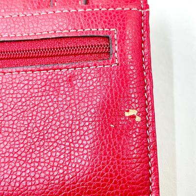 EMILIE M. RED WALLET W/ GREEN INTERIOR - NEW WITH TAGS