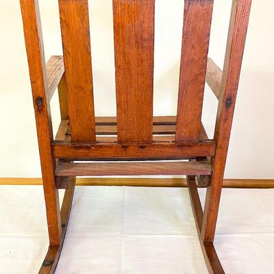 ANTIQUE CHILDâ€™S WOODEN ROCKING CHAIR