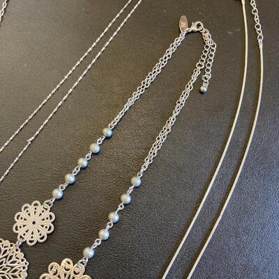 4pc Silver Necklace Collection