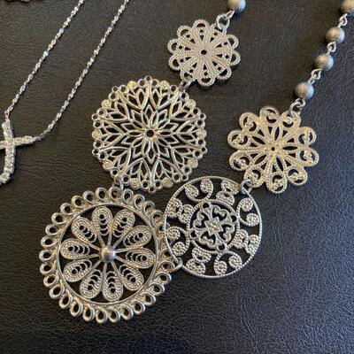 4pc Silver Necklace Collection