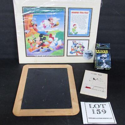 Small Chalk Board, Italy, Disney Framable Picture, Area 41 Alien Puzzle, Snoopy Bridge Score Pad