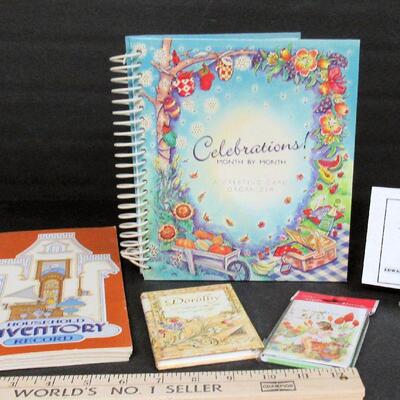 Nice Unused Celebrations Greeting Card Holder, Household Inventory Booklet and 2 Small Address Books