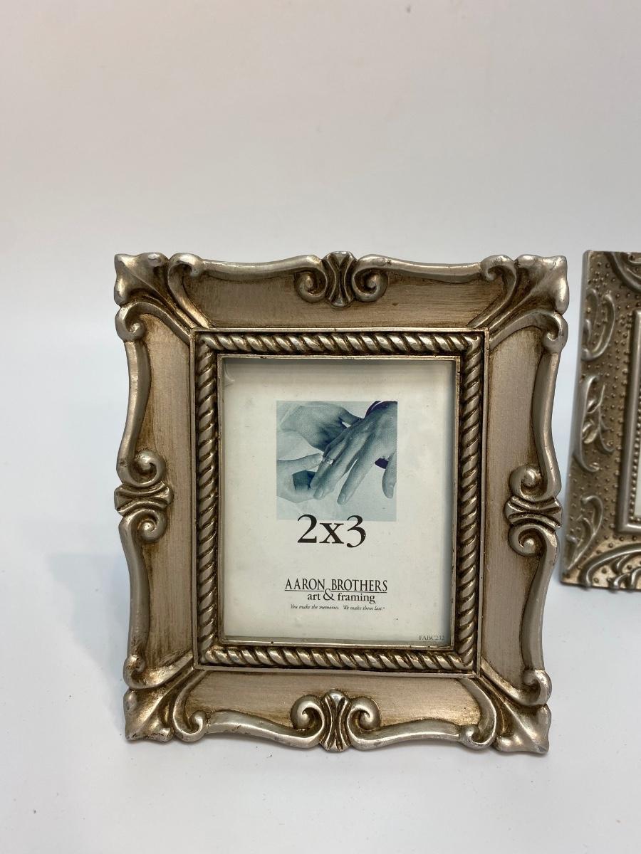 Set of 3 Small Square Silver Tone Picture Frames