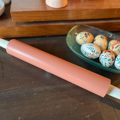 Retro vintage pink rolling pin