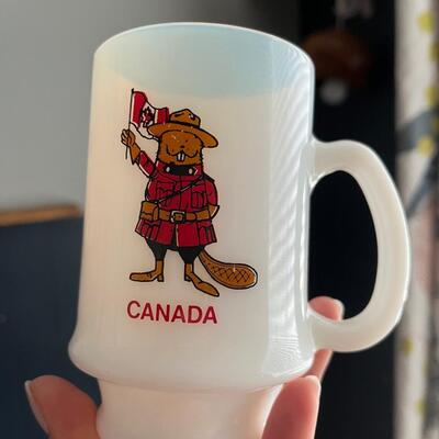 Vintage rare Canada milk glass myg