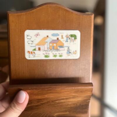 Vintage wood mail holder