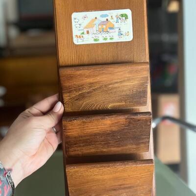 Vintage wood mail holder