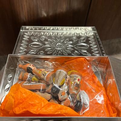 Clay folk art nativity set