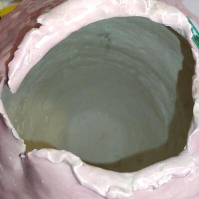 Handmade large Ceramic vase- light pink color