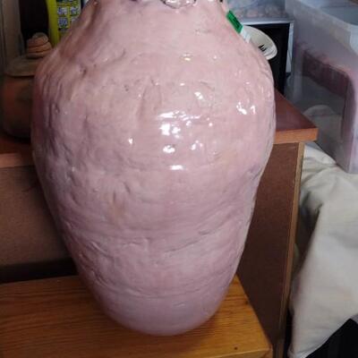 Handmade large Ceramic vase- light pink color