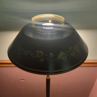 VINTAGE BLACK METAL FLOOR LAMP WITH REMOVABLE BLACK METAL SHADE