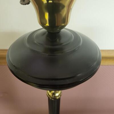 VINTAGE BLACK METAL FLOOR LAMP WITH REMOVABLE BLACK METAL SHADE