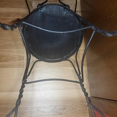 ANTIQUE BLACK METAL PARLOR CHAIT