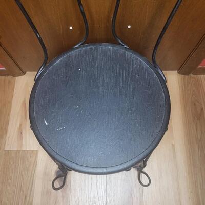 ANTIQUE BLACK METAL PARLOR CHAIT