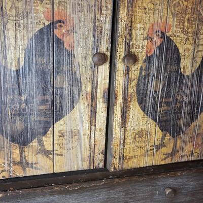 AMAZING ROOSTER FLOOR CABINET