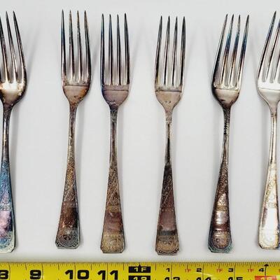 VINTAGE BRISTOL PLATE C-9 FORK SET 6pc