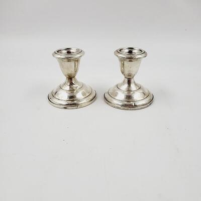 EMPIRE WEIGHTED STERLING CANDLE STICK HOLDERS