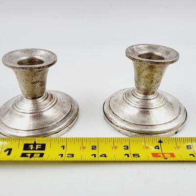 RANK M WHITING WEIGHTED STERLING CANDLE STICK HOLDER